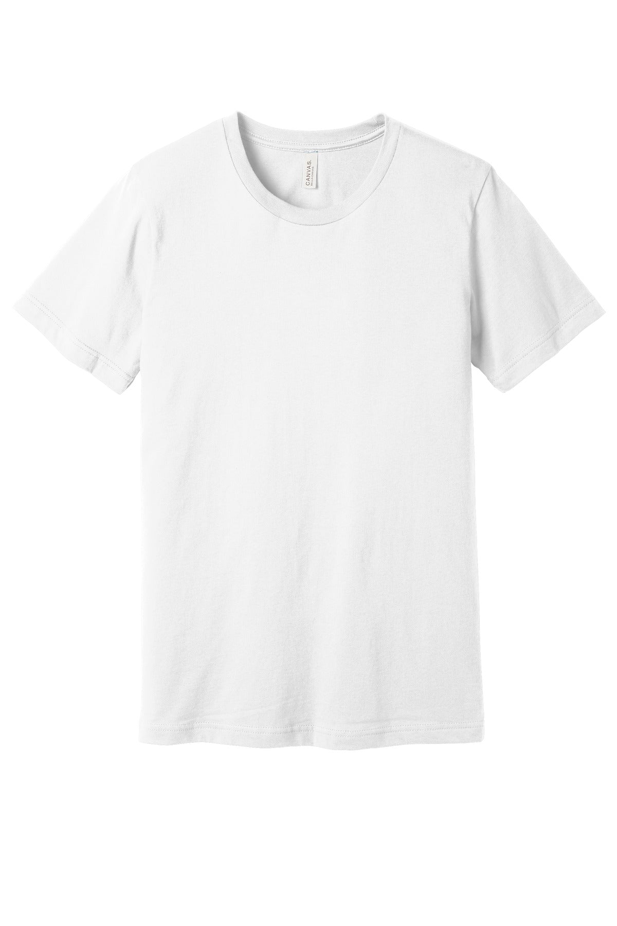 Custom Tee - Premium Jersey in White, front view on model