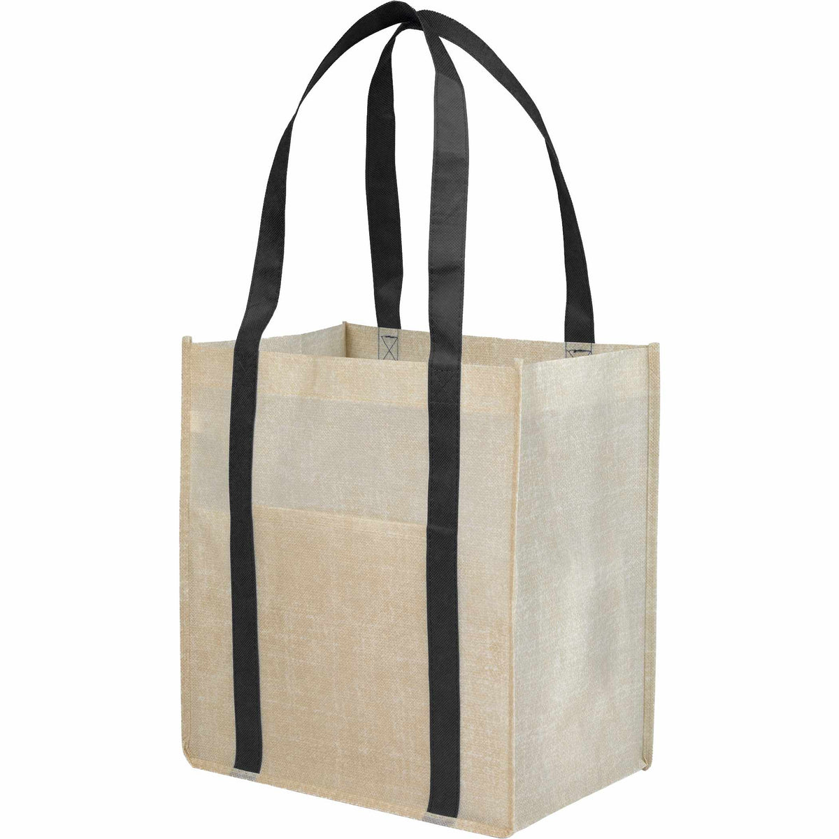 Custom Pluto Recycled Non-Woven Small Grocery Tote - angle