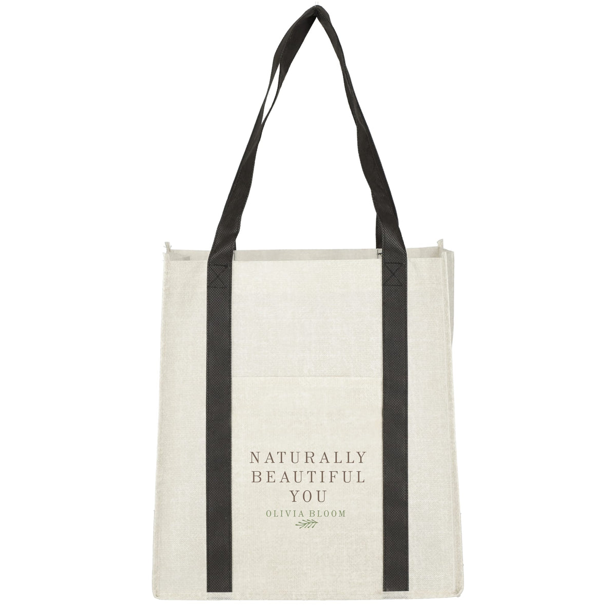 Custom Pluto Recycled Non-Woven Small Grocery Tote - decorated SM-5212BK