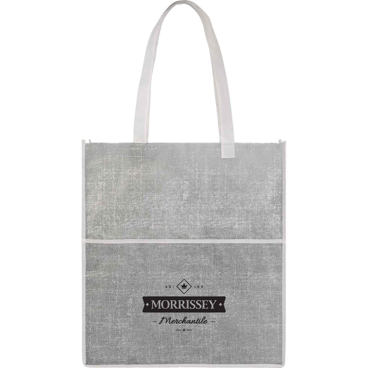 Custom Apollo Recycled Non-Woven Convention Tote - decorated SM-5214BK