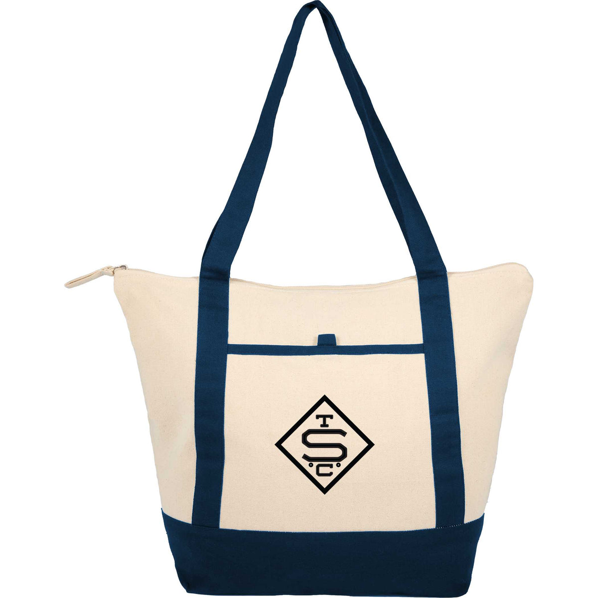 Custom Isle 8oz Organic Cotton Zippered Tote - decorated SM-5226NTNY