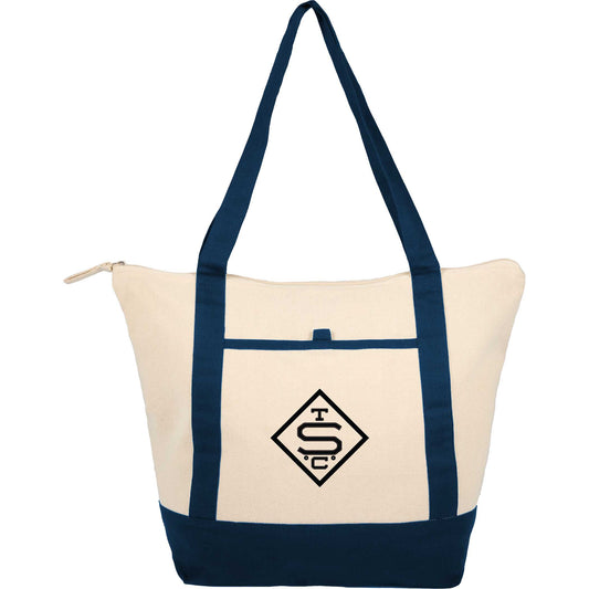 Custom Isle 8oz Organic Cotton Zippered Tote