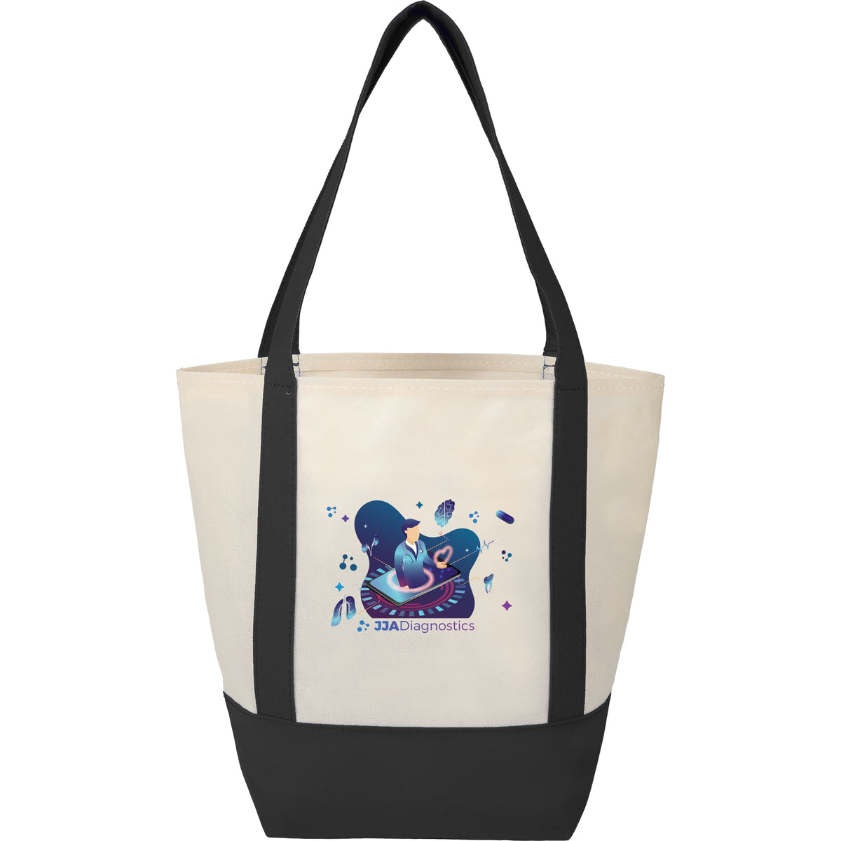 Custom Lighthouse Mini Non-Woven Tote - decorated SM-5231BK