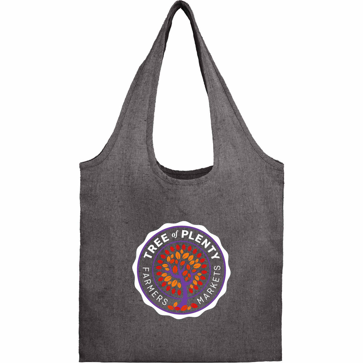 Custom Bungalow 5oz Recycled Cotton Twill Shopper Tote - decorated SM-5234BK