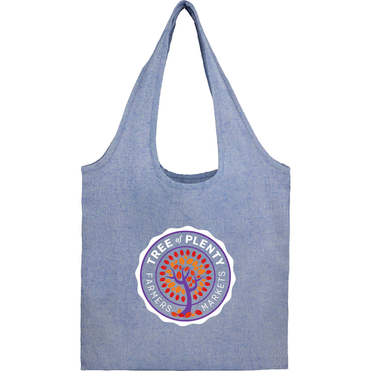 Custom Bungalow 5oz Recycled Cotton Twill Shopper Tote - decorated SM-5234BL