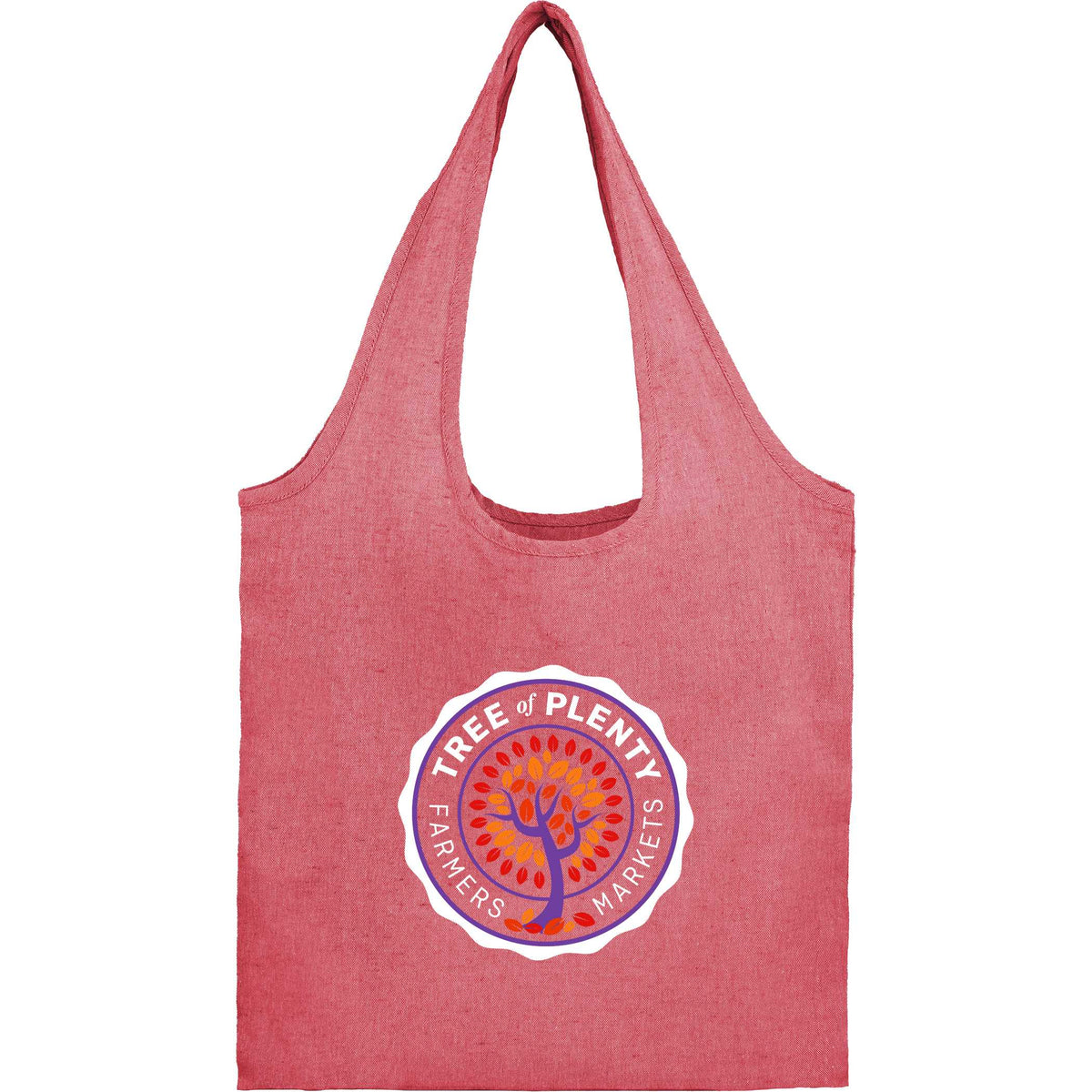Custom Bungalow 5oz Recycled Cotton Twill Shopper Tote - decorated SM-5234RD