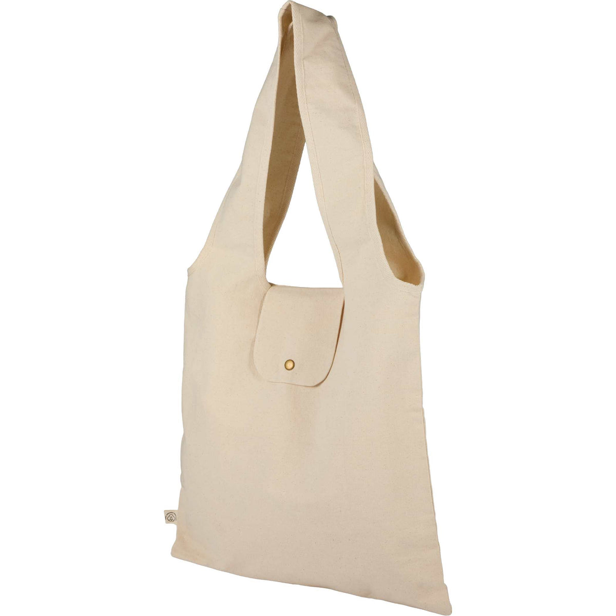 Custom Packable 8oz Organic Cotton Tote - angle