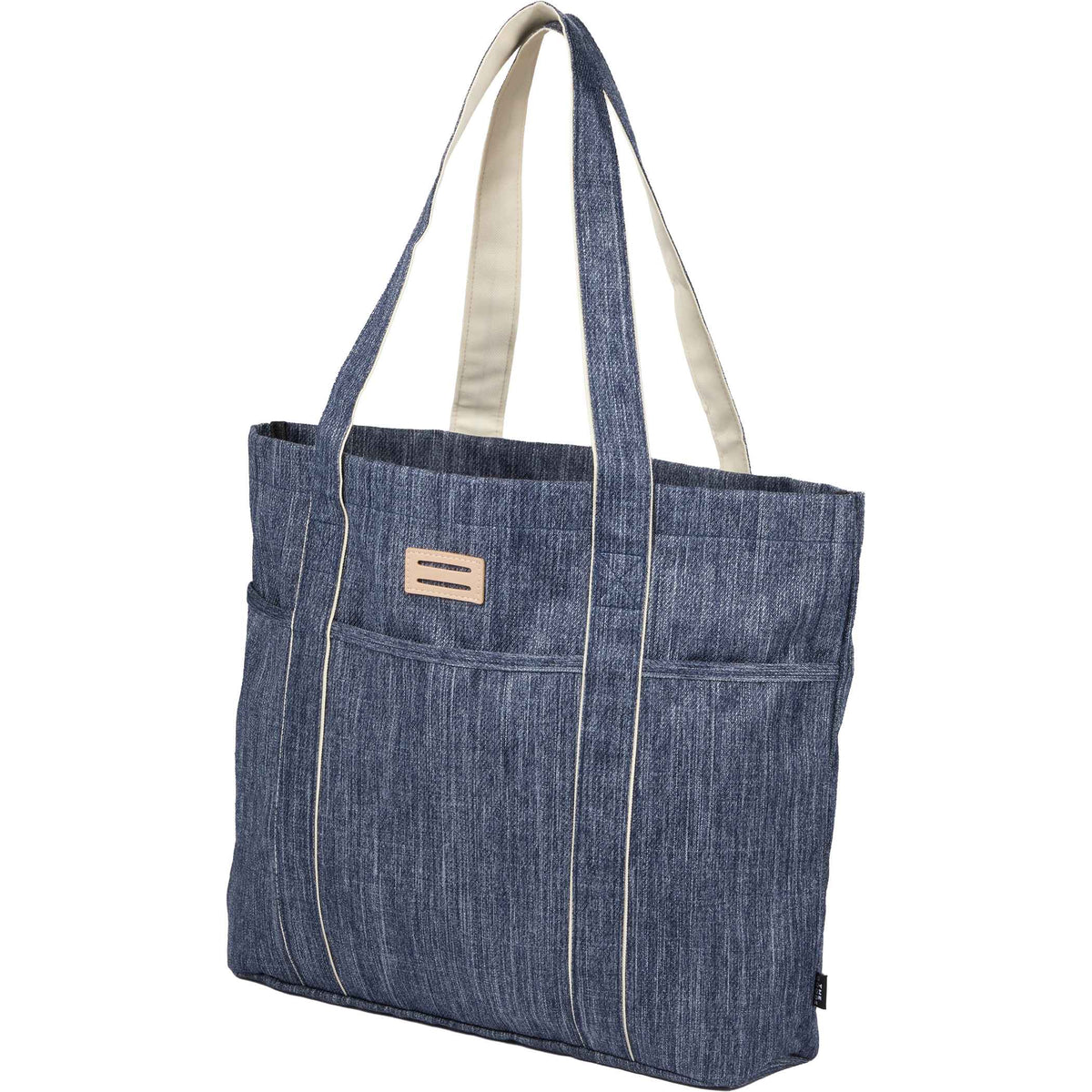 Custom The Goods Navy Heather Carry All Tote - angle