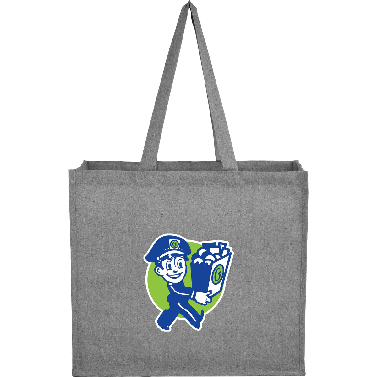 Custom 4oz Recycled Cotton Shopper Tote with Laminated - decorated SM-5452GY