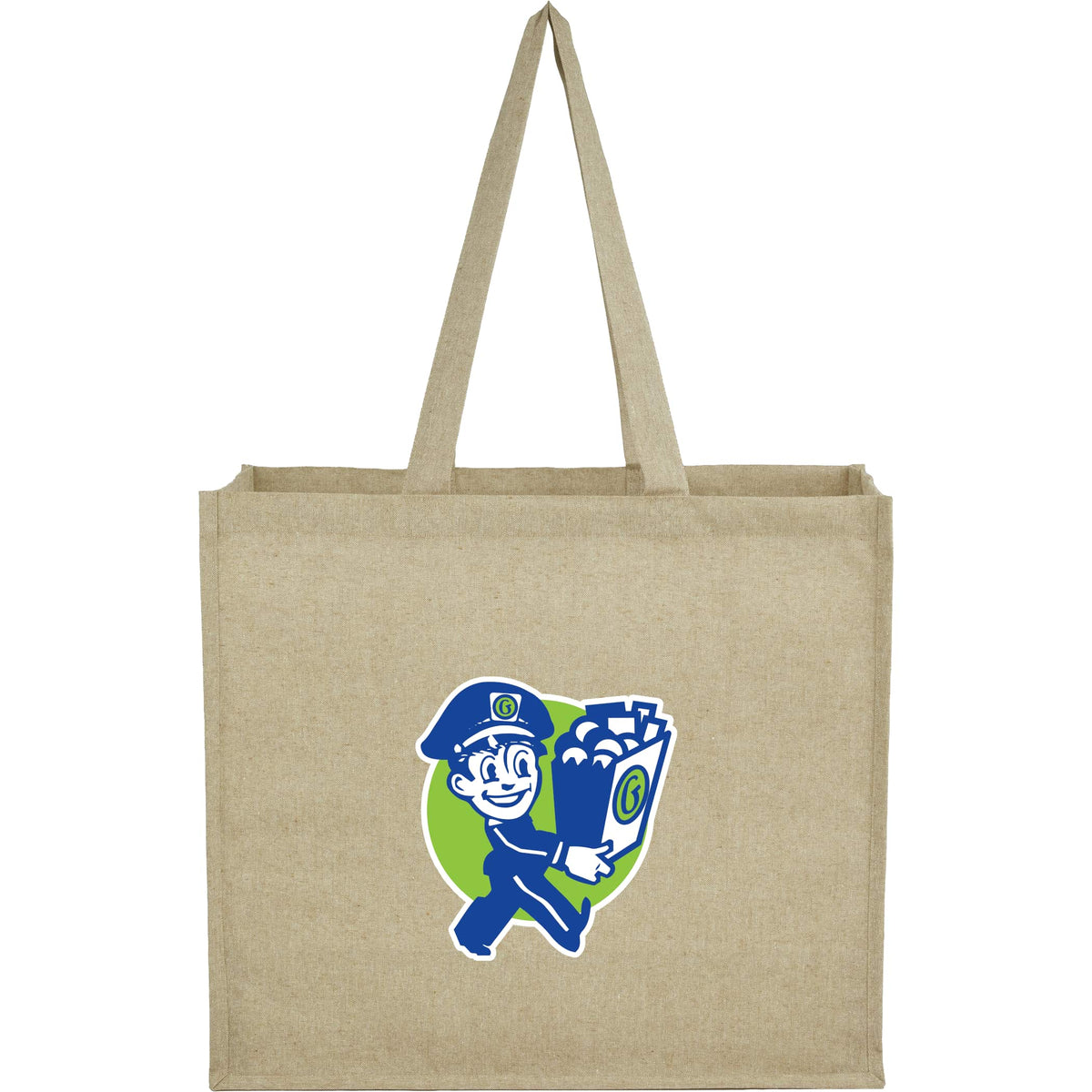 Custom 4oz Recycled Cotton Shopper Tote with Laminated - decorated SM-5452NT