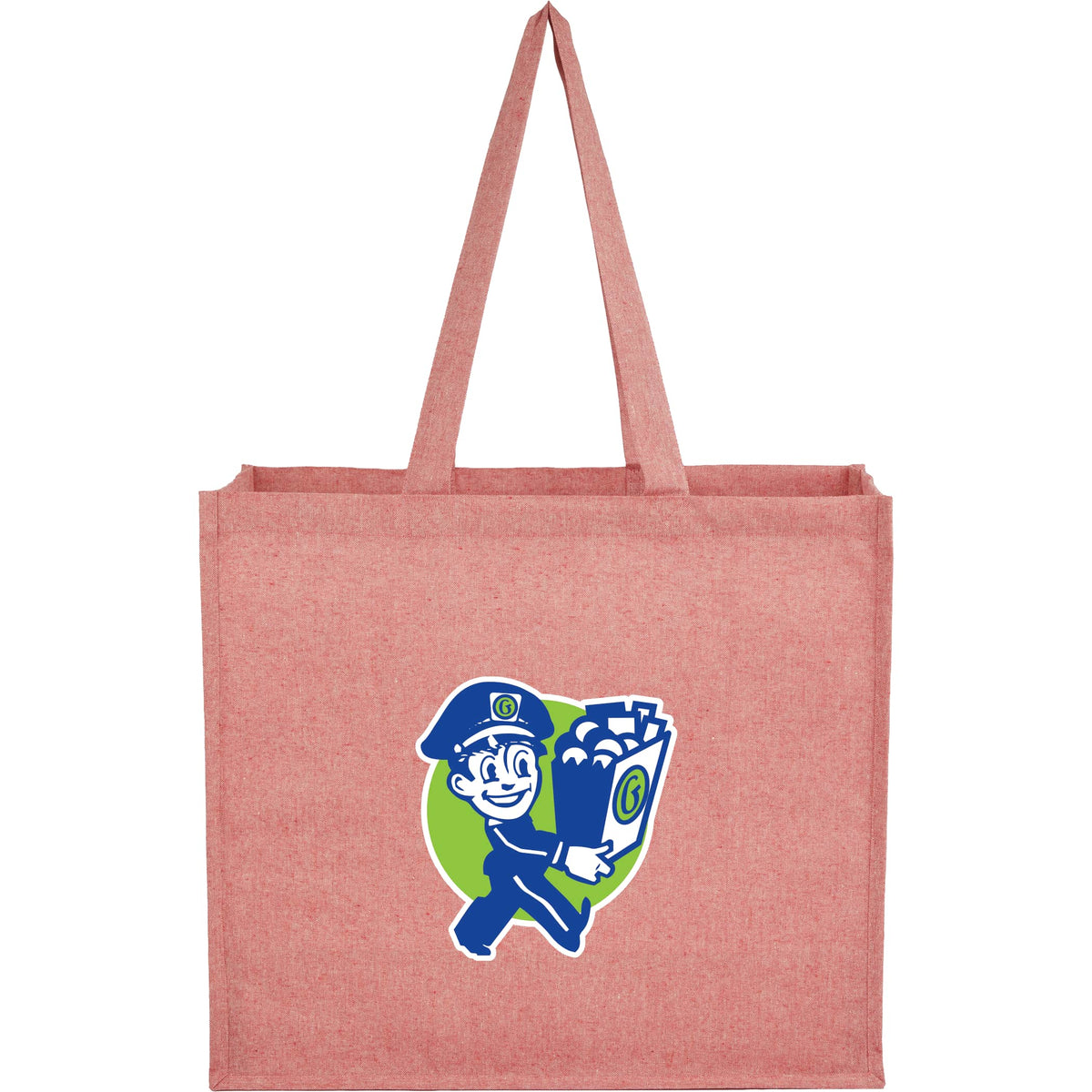 Custom 4oz Recycled Cotton Shopper Tote with Laminated - decorated SM-5452RD