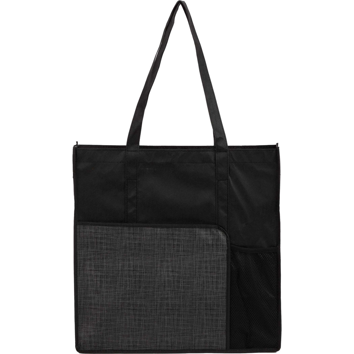 Custom Radius Recycled Non-Woven Tote - blank SM-5599BK