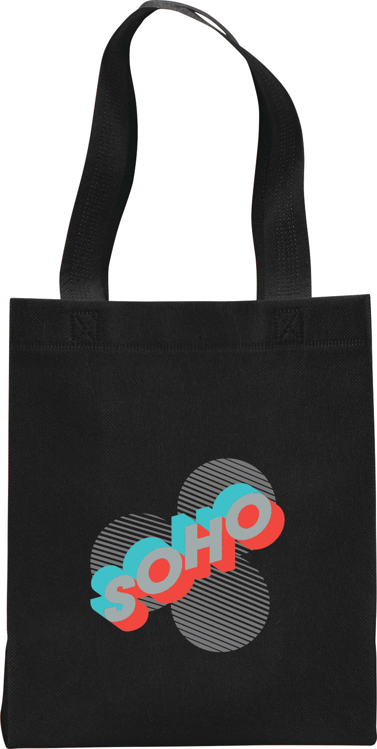 Custom Challenger Mini Non-Woven Tote - decorated SM-5717BK