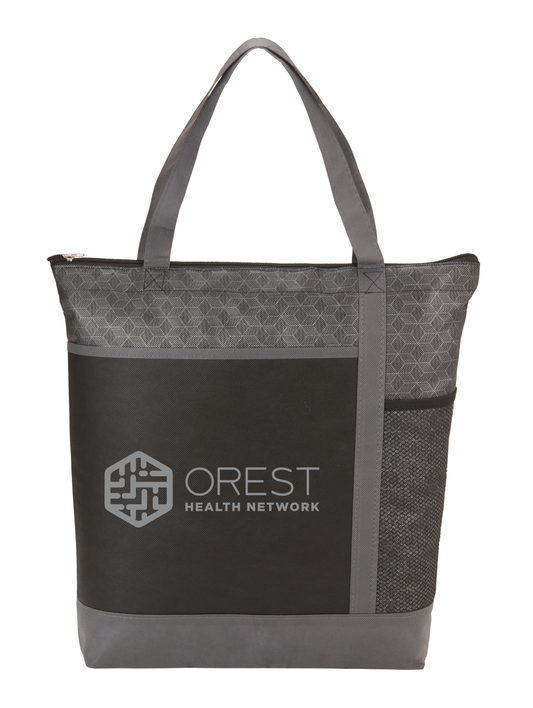 Custom Chrome Non-Woven Zipper Convention Tote