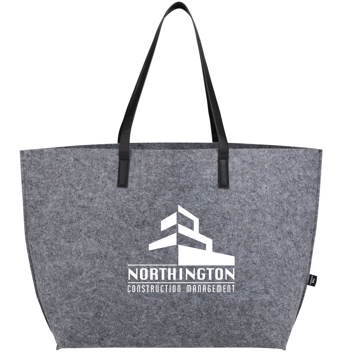 Custom THE GOODS™ Recycled Felt Shoulder Tote - decorated SM-5754CA