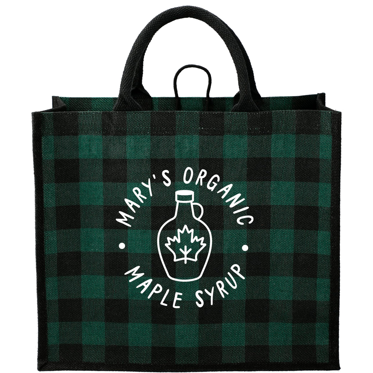 Custom Buffalo Plaid Printed Jute Tote