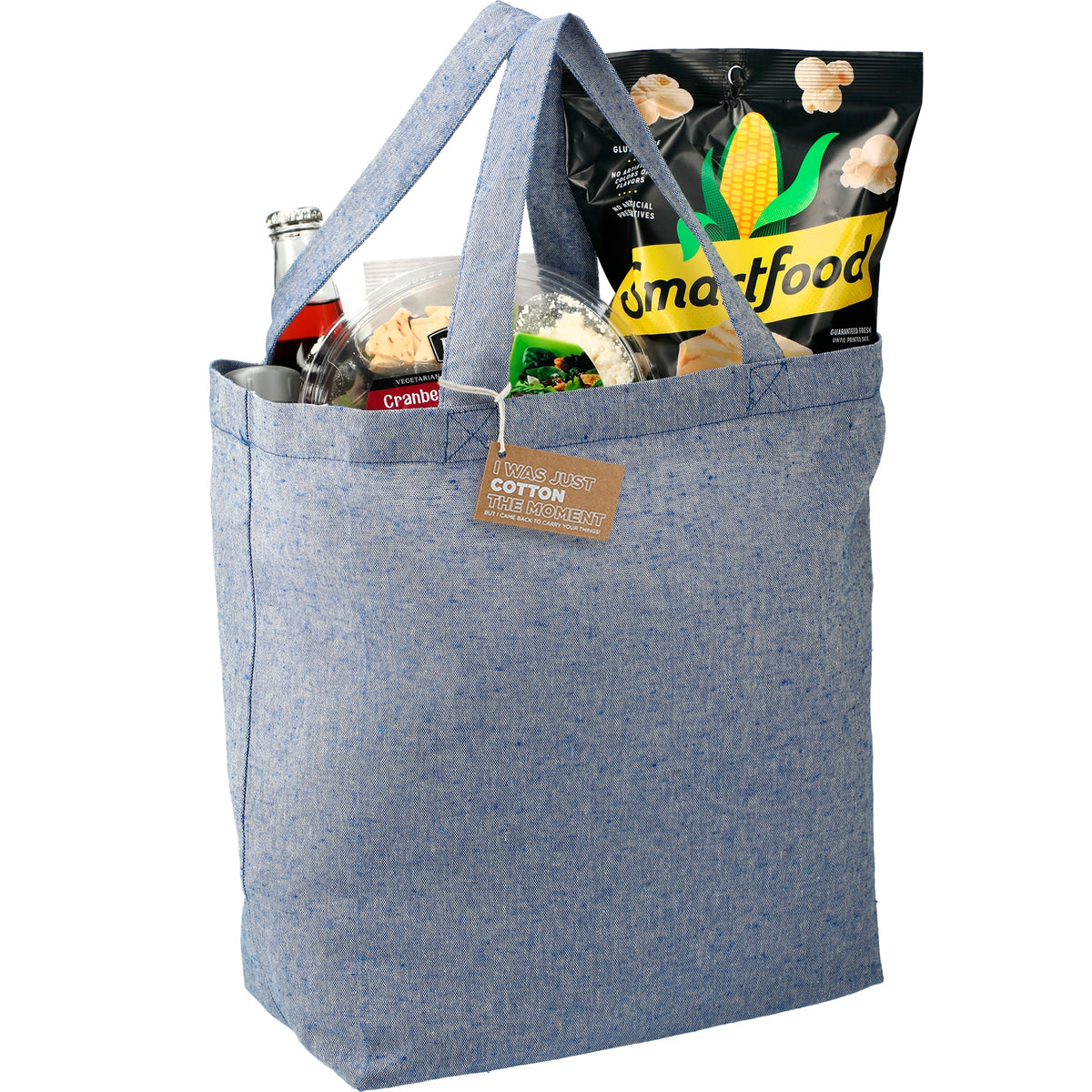 Custom Recycled 5oz Cotton Twill Grocery Tote - angle