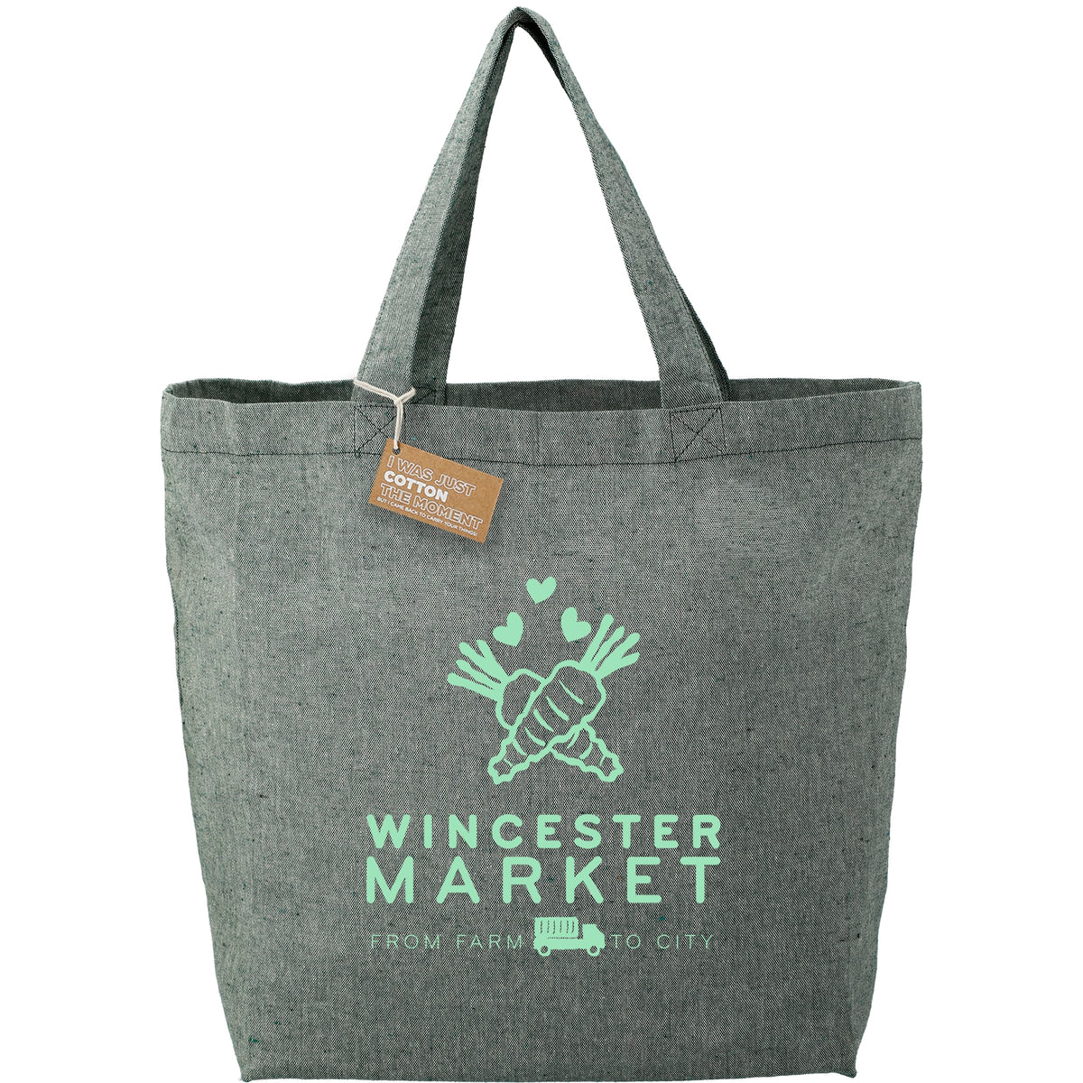 Custom Recycled 5oz Cotton Twill Grocery Tote - decorated SM-5779DGR