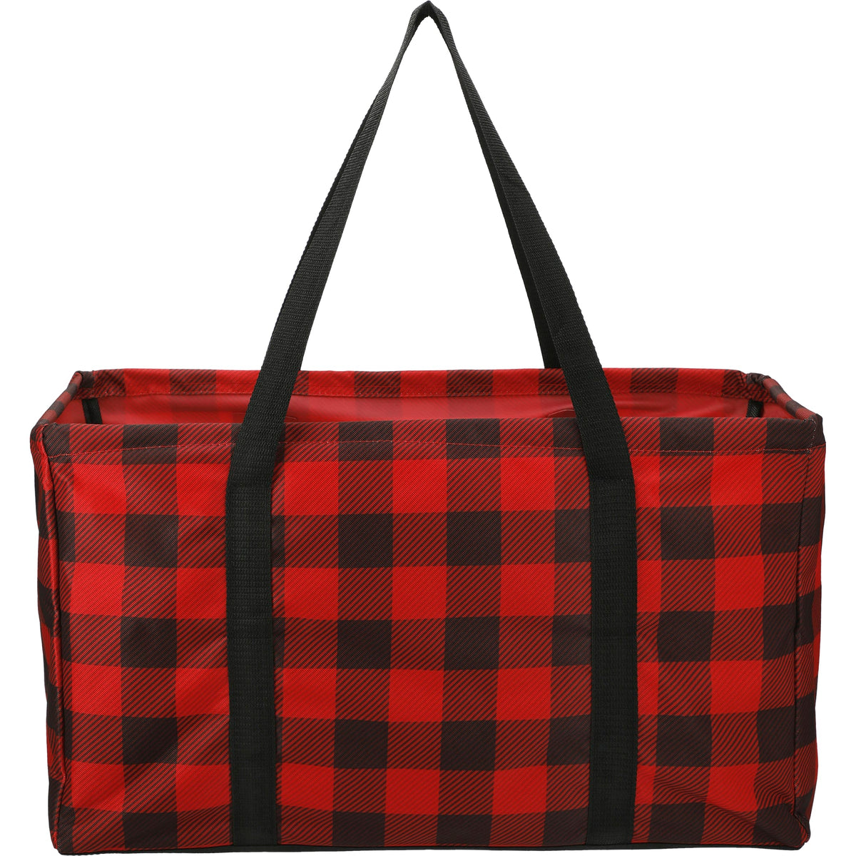 Custom Buffalo Plaid Utility Tote - back