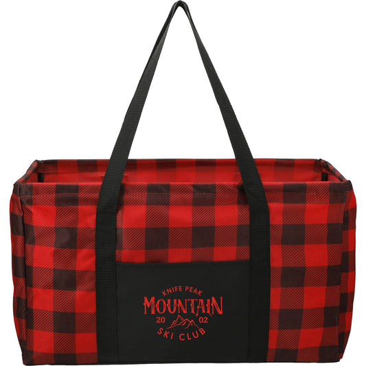 Custom Buffalo Plaid Utility Tote