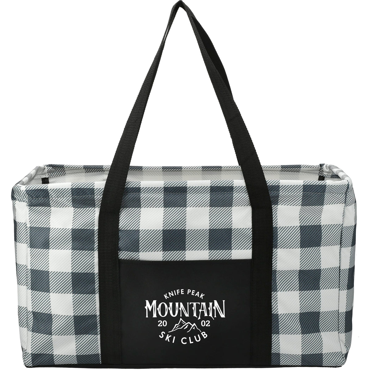 Custom Buffalo Plaid Utility Tote - decorated SM-5780WHBK