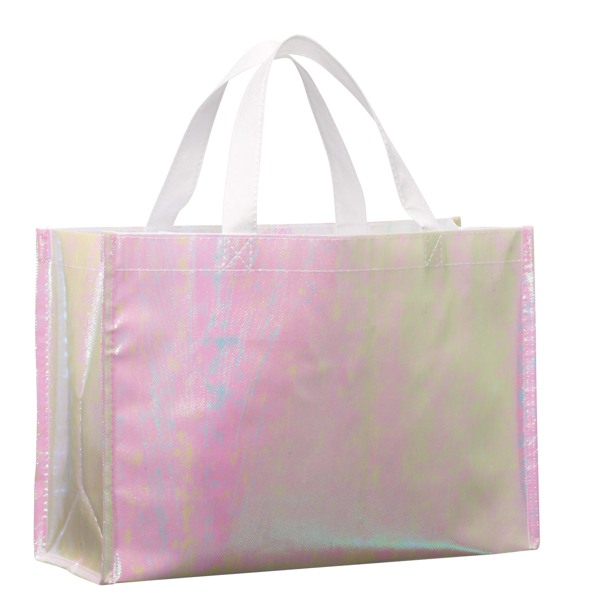 Custom Iridescent Non-Woven Shopper Tote - angle