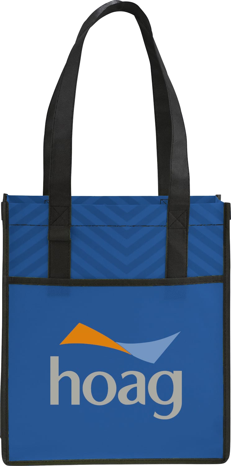 Custom Printed Chevron Non-Woven Shopper Tote - decorated SM-5991RYL