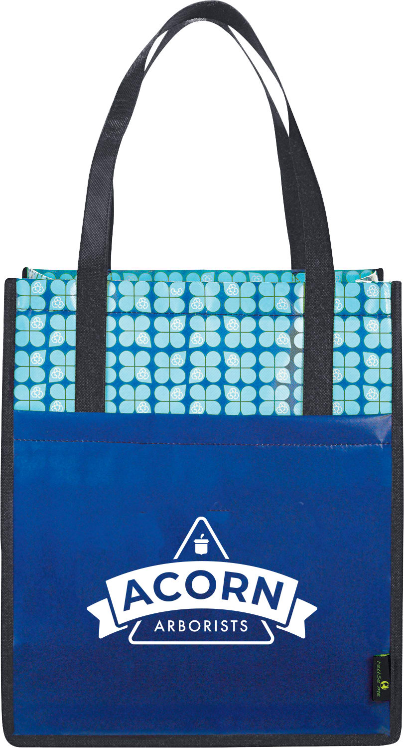 Custom Big Grocery Laminated Non-Woven Tote - decorated SM-5996RYL