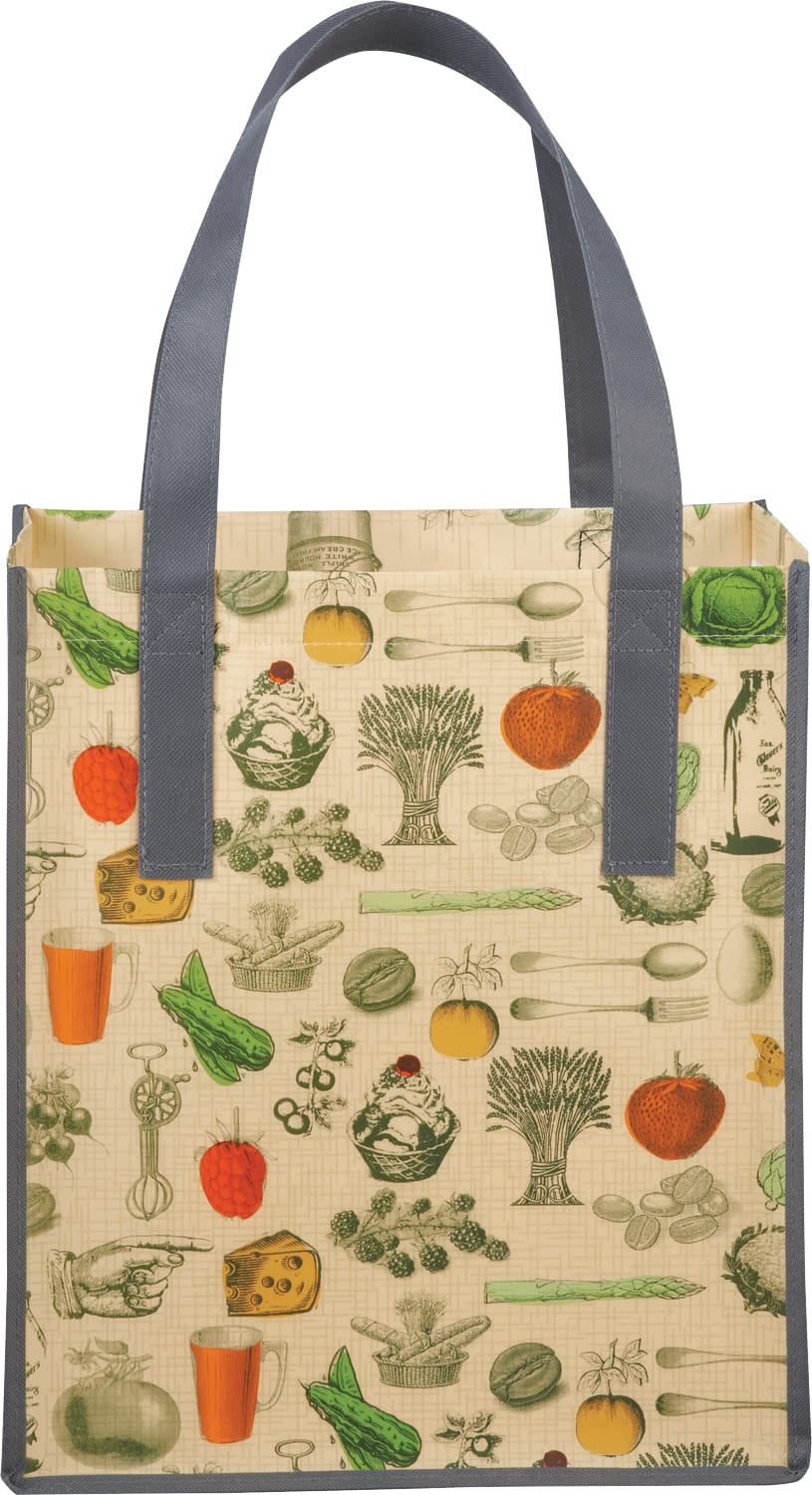 Custom Big Grocery Vintage Laminated Non-Woven Tote - back