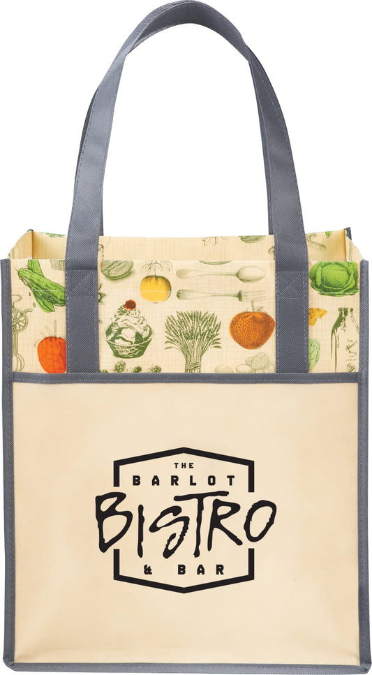 Custom Big Grocery Vintage Laminated Non-Woven Tote