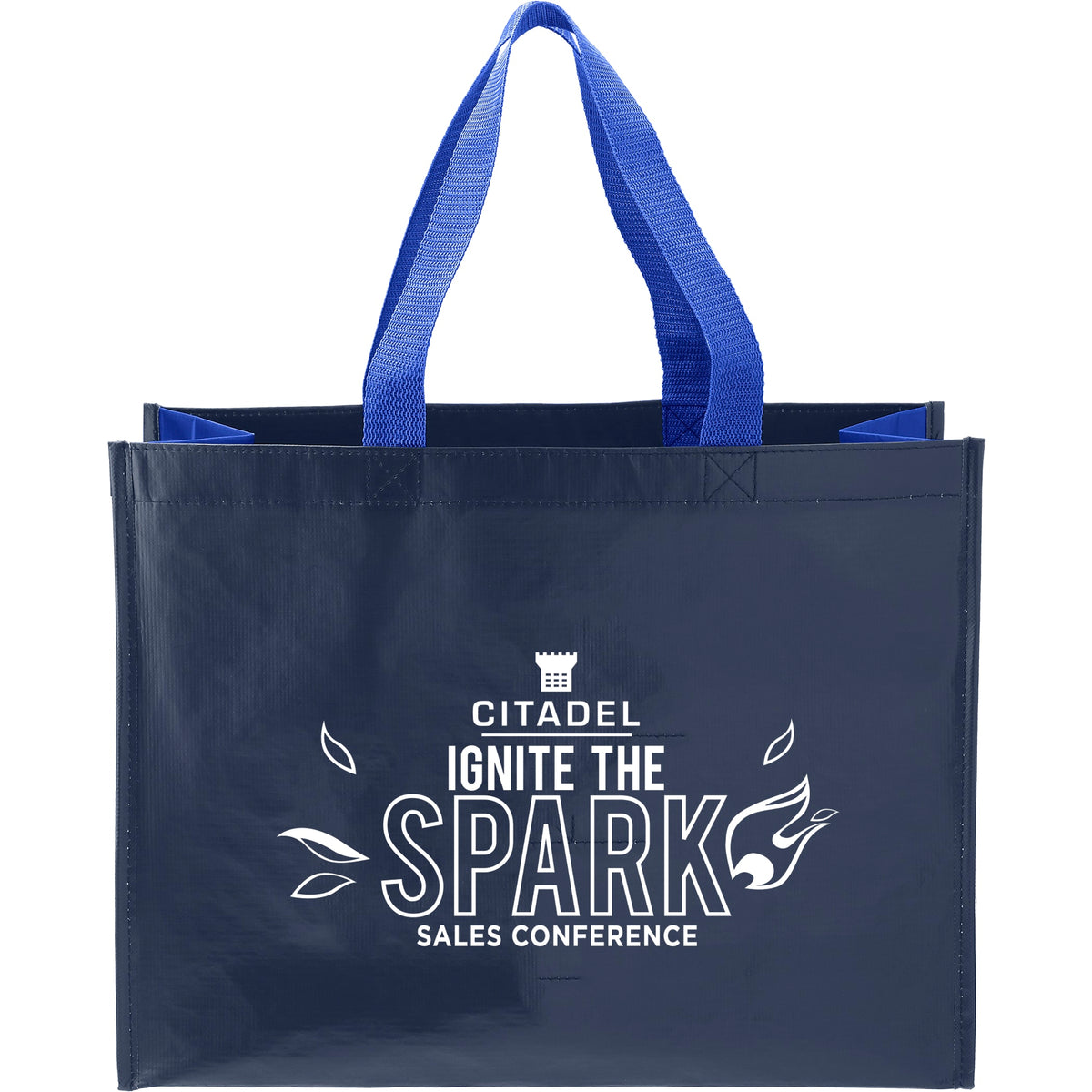 Custom RPET Laminated Matte Shopper Tote - decorated SM-5998NYRY