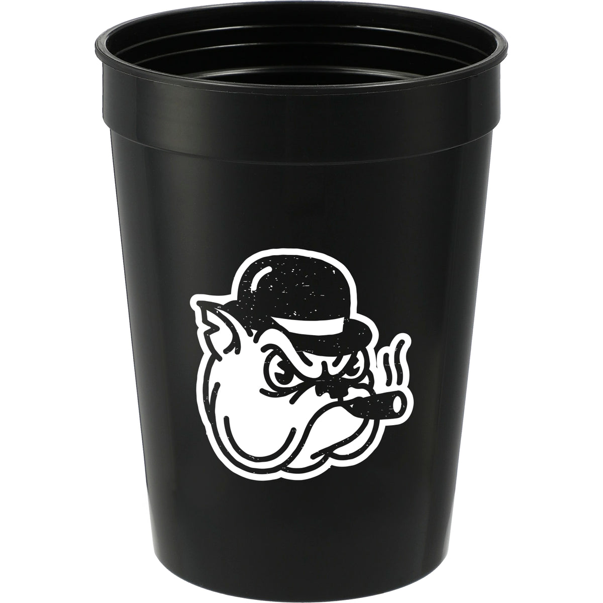 Custom Solid 12oz Stadium Cup - decorated SM-6011BK