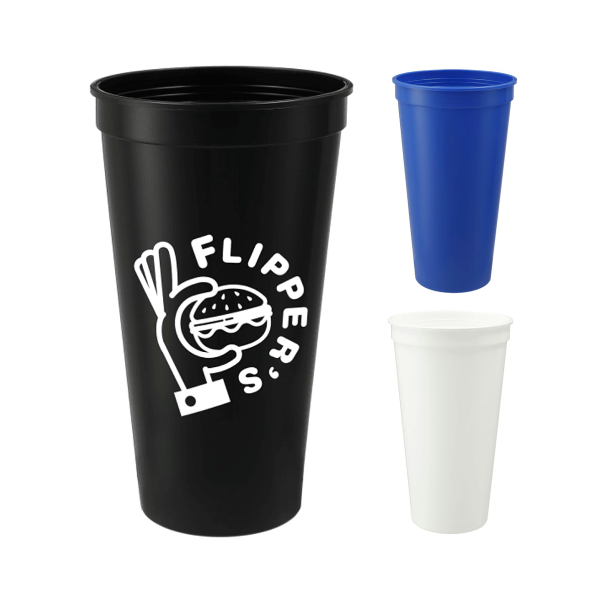 Custom Solid 24oz Stadium Cup - decorated SM-6013BK