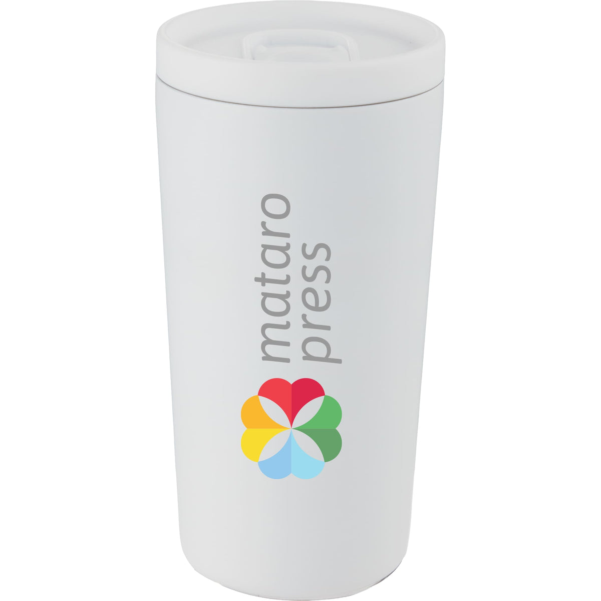 Custom Carissa Vaccum Insulated Tumbler w/ Slide Lid 14oz - decorated SM-6554WH
