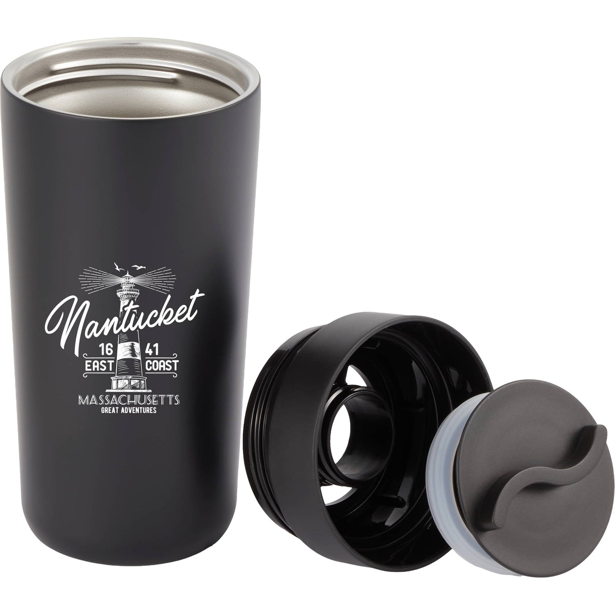 Custom Maddie Recycled SS Vacuum Tumbler w/ 360 Lid 16oz - decorated SM-6564BK