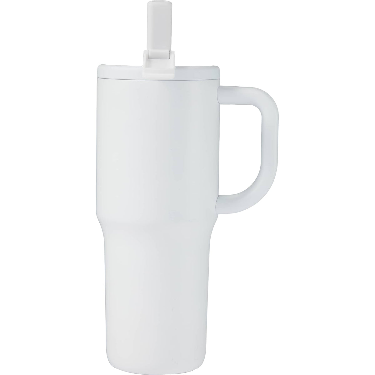 Custom Alpine 30oz Vac Insul Mug w/protective straw cover - blank SM-6983WH