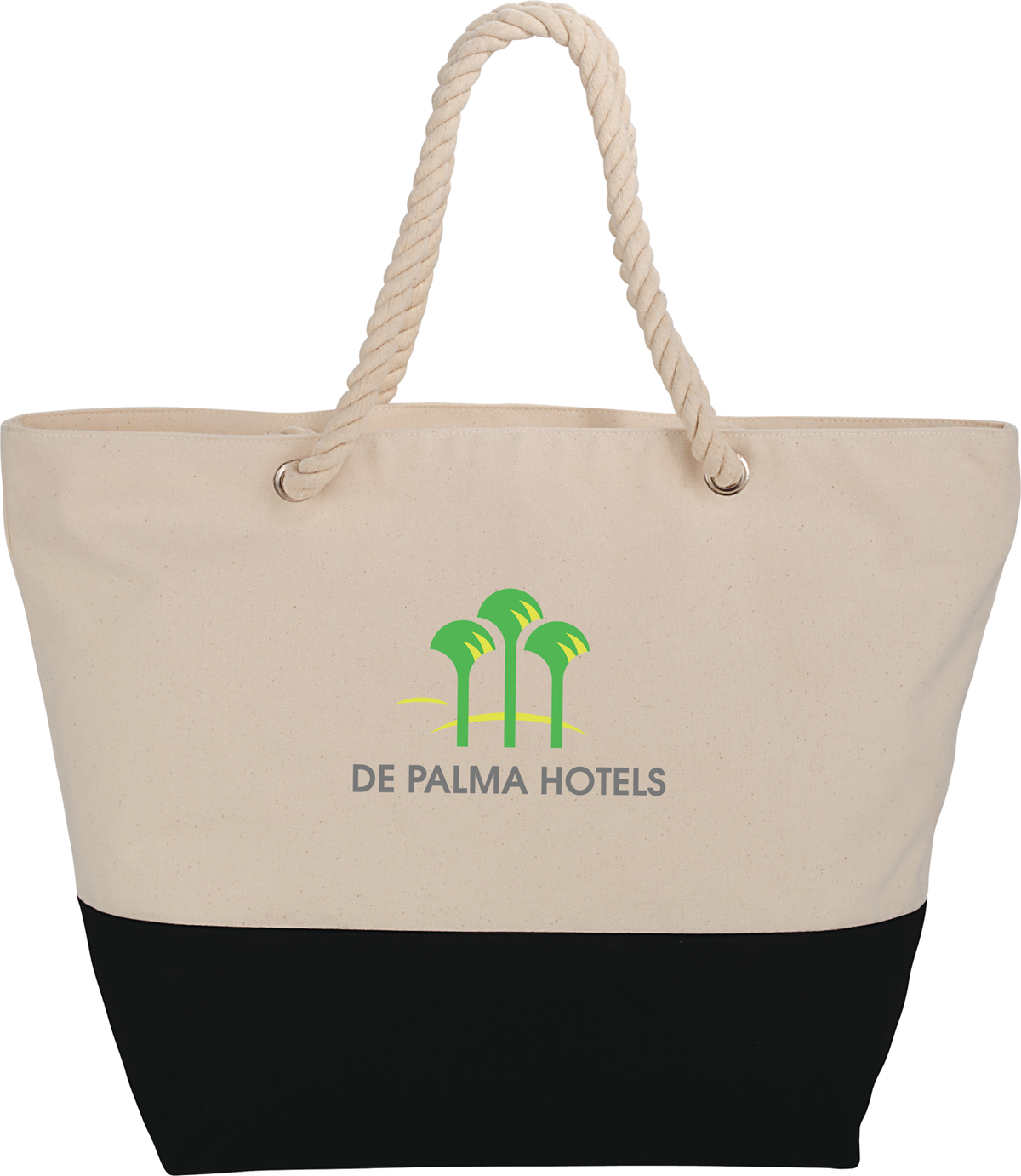 Custom Zippered 12oz Cotton Canvas Rope Tote