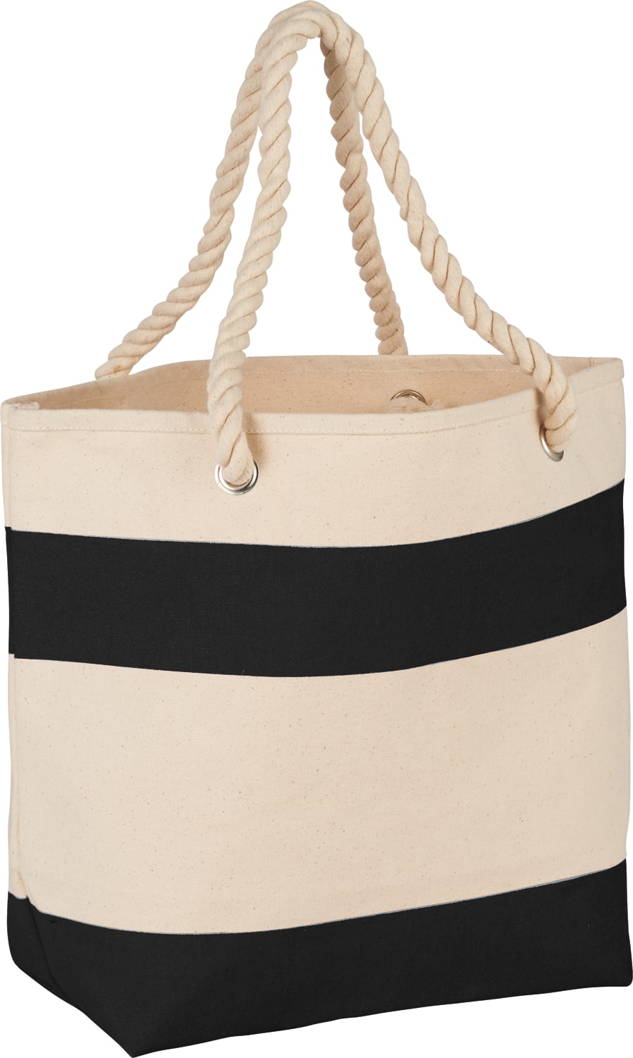Custom Rope Handle 16oz Cotton Canvas Tote - angle