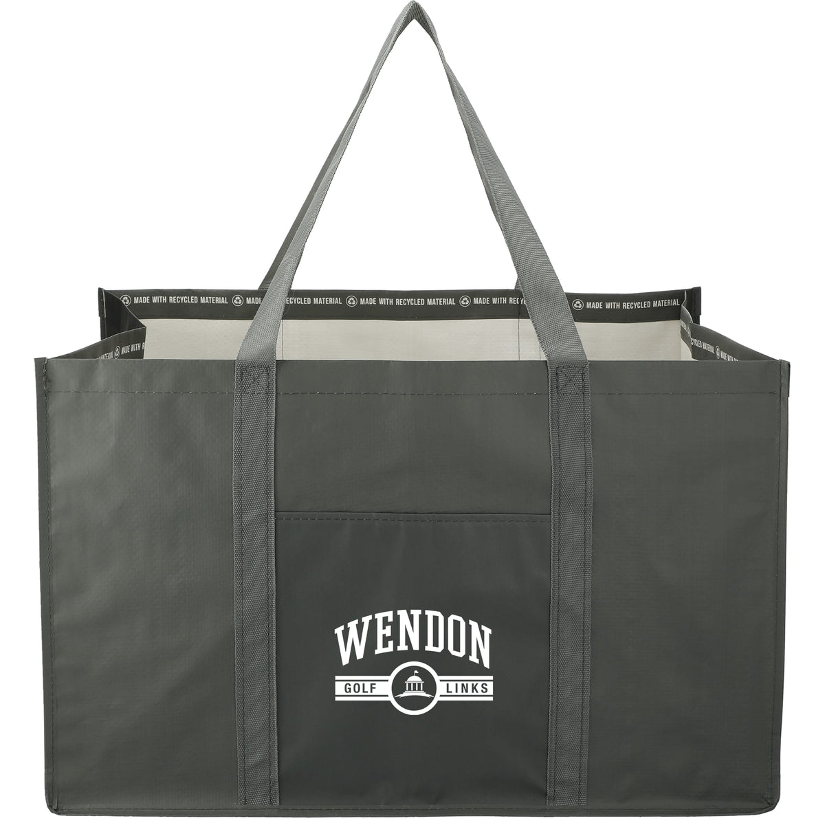 Custom Recycled Woven Utility Tote - decorated SM-7094GY