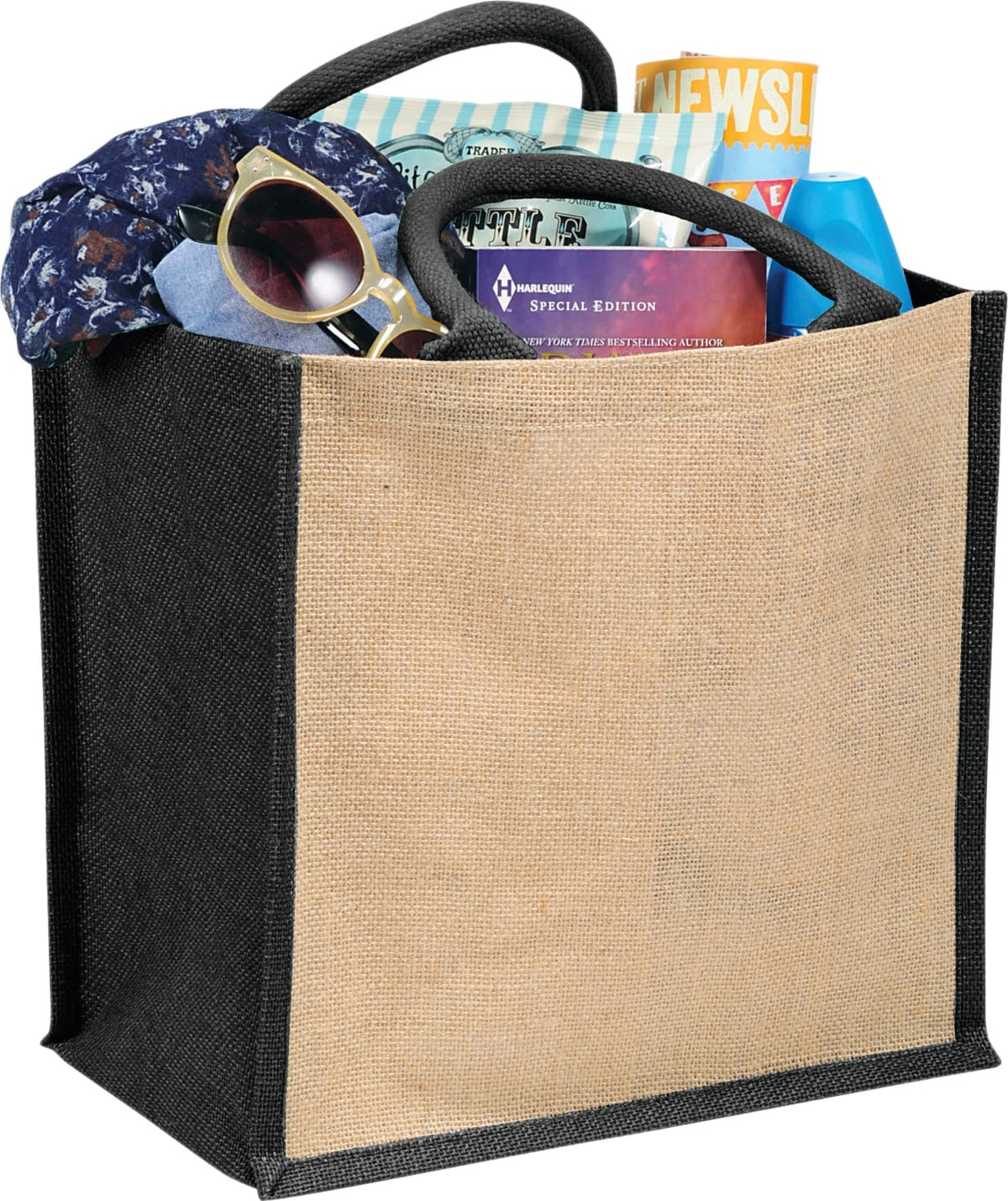 Custom Medium Jute Gift Tote - angle