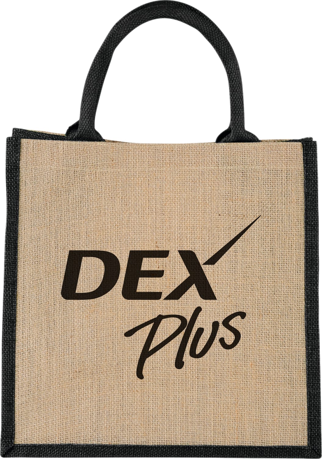 Custom Medium Jute Gift Tote - decorated SM-7124BK
