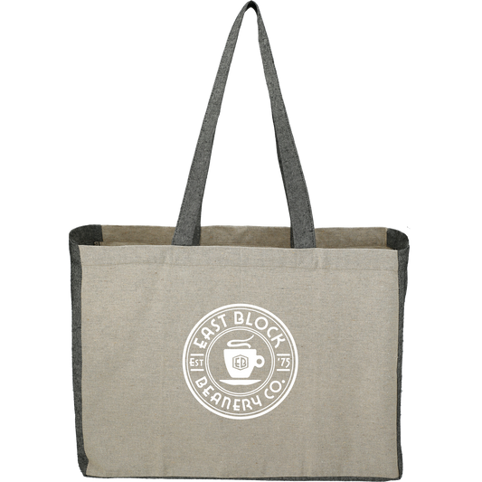 Custom Recycled Cotton Contrast Side Shopper Tote