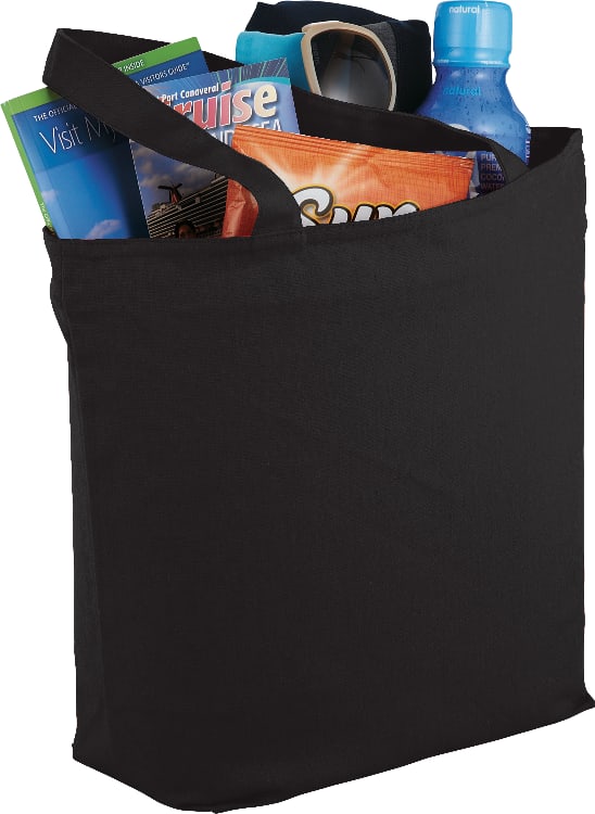 Custom Maine 8oz Cotton Canvas Zippered Tote - angle