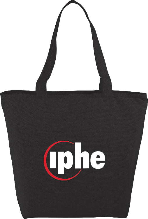 Custom Maine 8oz Cotton Canvas Zippered Tote - decorated SM-7235BK