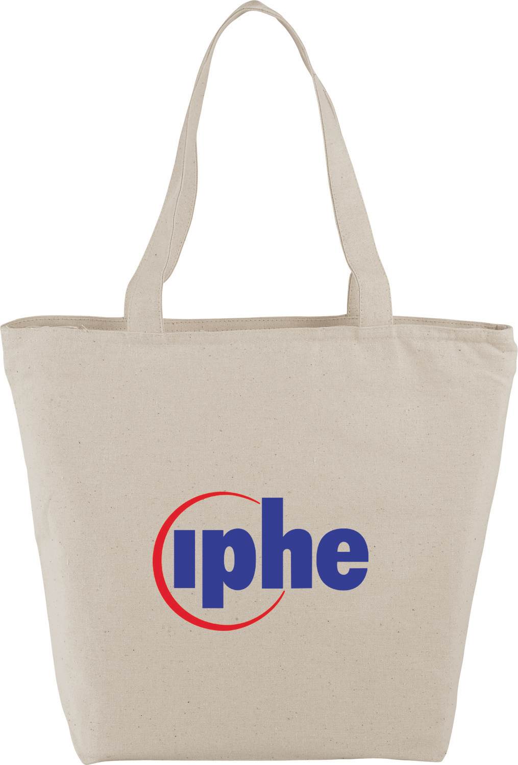 Custom Maine 8oz Cotton Canvas Zippered Tote