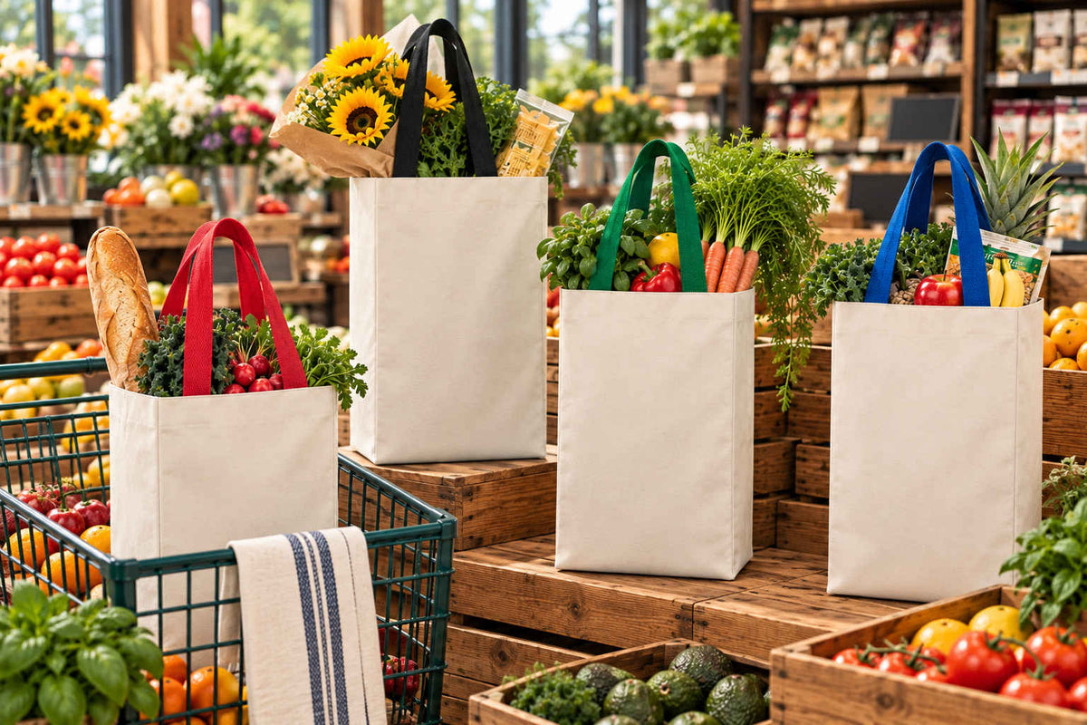 Custom Nebraska 5oz Cotton Canvas Grocery Tote - blank SM-7236RD