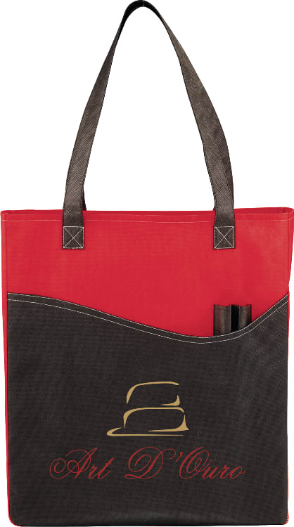 Custom Rivers Pocket Non-Woven Convention Tote - decorated SM-7325RE