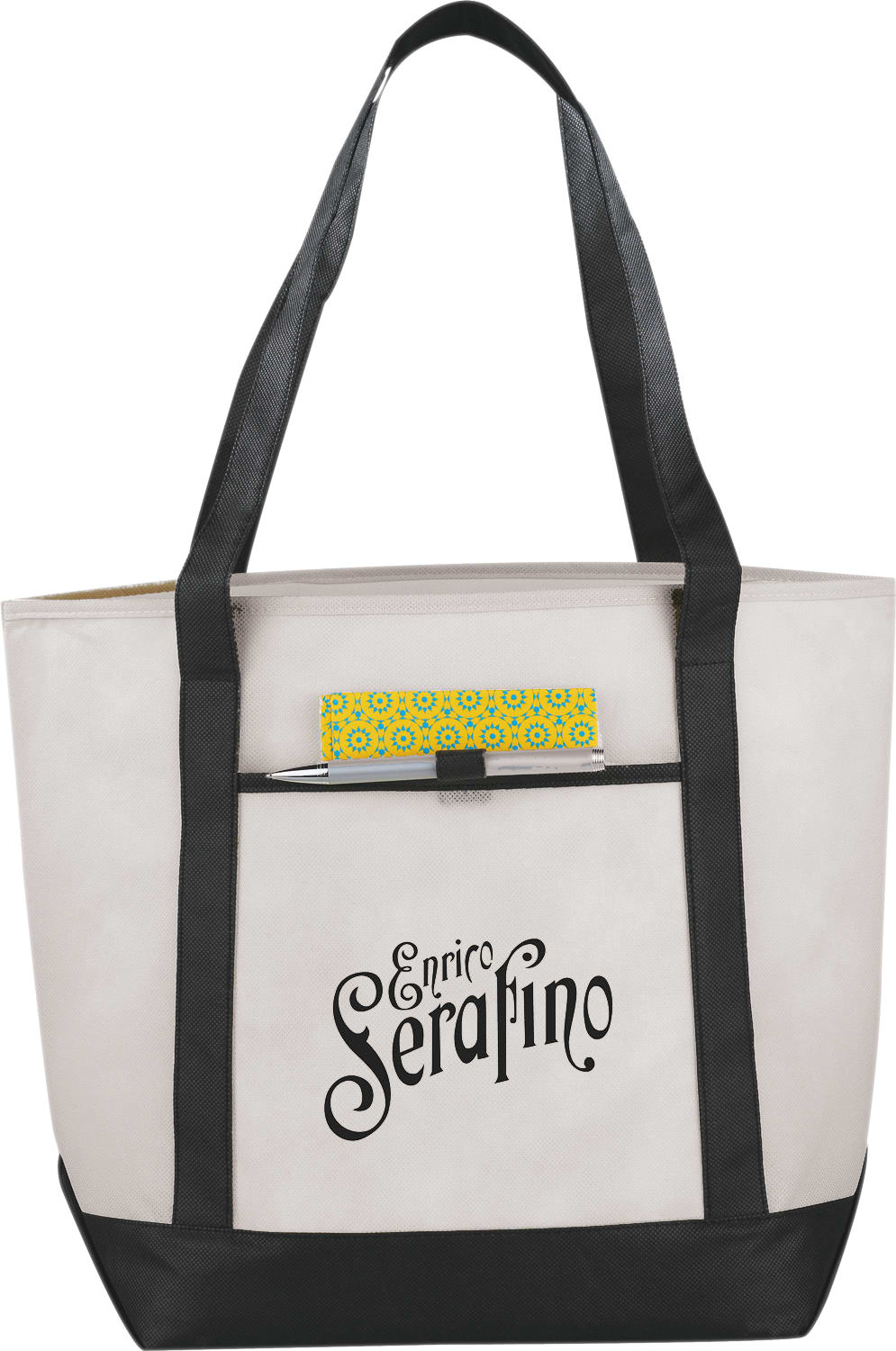Custom Lighthouse Non-Woven Tote - decorated SM-7333BK