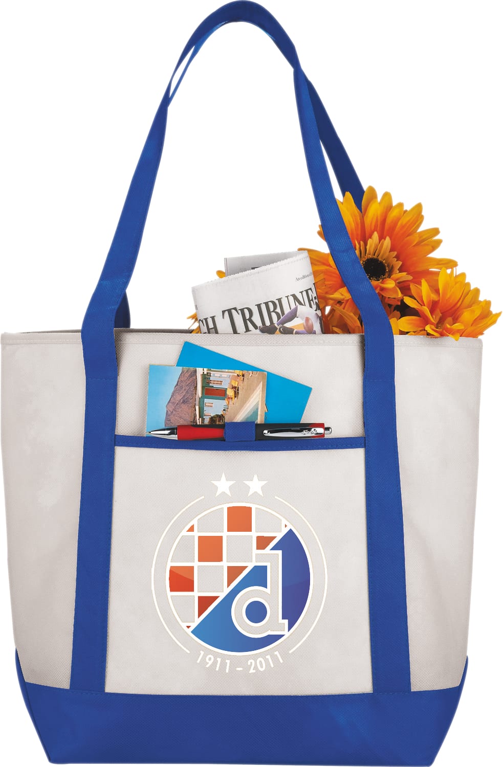 Custom Lighthouse Non-Woven Tote - decorated SM-7333RBL