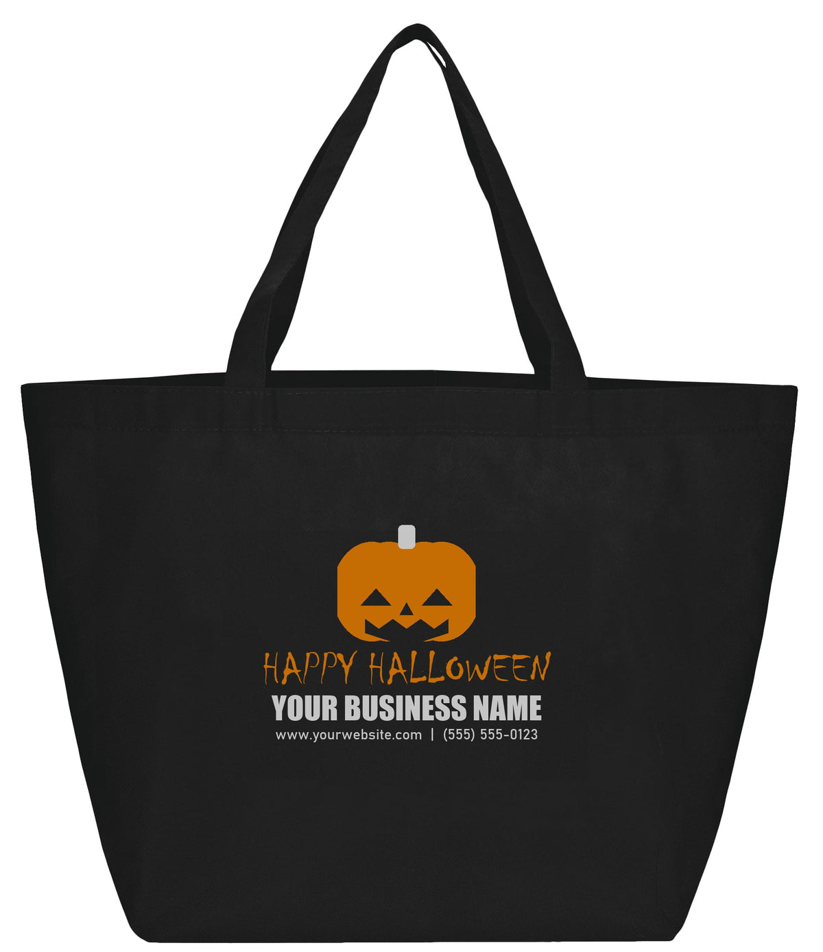 Custom YaYa Budget Non-Woven Shopper Tote - Halloween giveaway sample design, Black